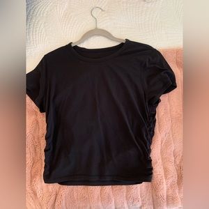 Black Lululemon Ruched Top - Size 6/8